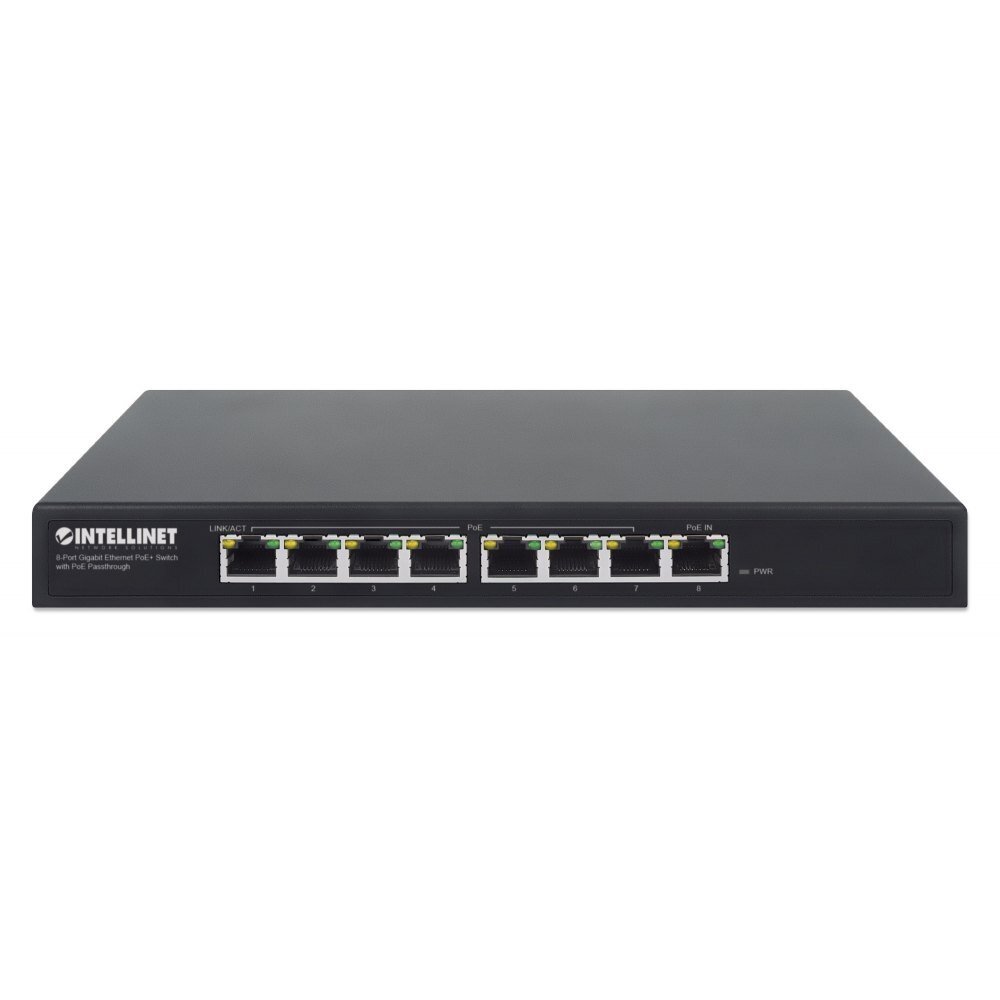 Jungiklis Intellinet Gigabit 8x RJ45 PoE+ 85W, PoE maitinimas kaina ir informacija | Komutatoriai (Switch) | pigu.lt