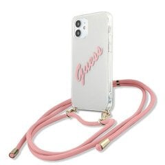 Guess GUHCP12SCRTVSPI skirtas Apple iPhone 12 mini 5,4", rožinis цена и информация | Чехлы для телефонов | pigu.lt