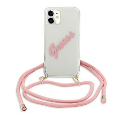 Guess GUHCP12SCRTVSPI skirtas Apple iPhone 12 mini 5,4", rožinis цена и информация | Чехлы для телефонов | pigu.lt