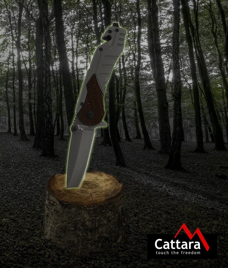 Sulankstomas peilis Cattara Wood, 21 cm цена и информация | Turistiniai peiliai, daugiafunkciniai įrankiai | pigu.lt