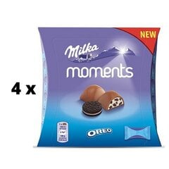 Saldainių dėžutė Milka Moments Oreo, 92g x 4 vnt. kaina ir informacija | Saldumynai | pigu.lt