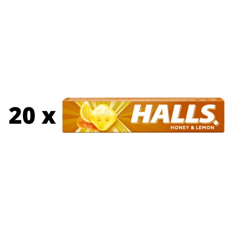 Ledinukai Halls Honey Lemon, medaus ir citrinų skonio, 33,5 g x 20 vnt. kaina ir informacija | Saldumynai | pigu.lt