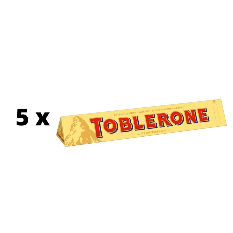 Šokoladas Toblerone, pieninis, 100 g x 5 vnt. kaina ir informacija | Saldumynai | pigu.lt