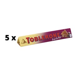 Šokoladas Toblerone Fruit and Nut, 100 g x 5 vnt. kaina ir informacija | Saldumynai | pigu.lt