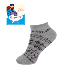 Женские короткие теплые носки Favorite 22186 серые цена и информация | Женские носки | pigu.lt