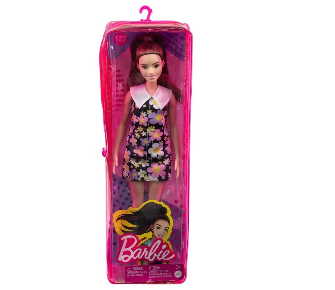 Lėlė Barbie madistė su gėlėta suknele ir klausos aparatu, 1 vnt. kaina ir informacija | Žaislai mergaitėms | pigu.lt