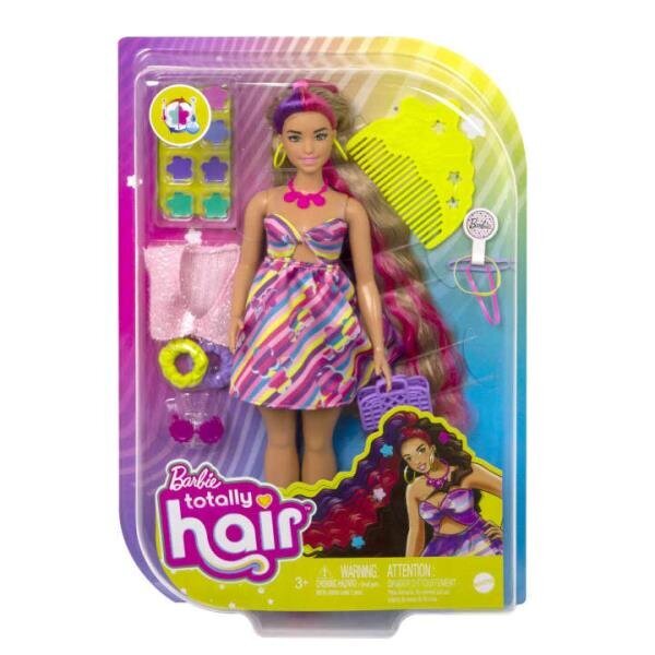 Lėlė Barbie Totaly Hair banguotais plaukais kaina ir informacija | Žaislai mergaitėms | pigu.lt