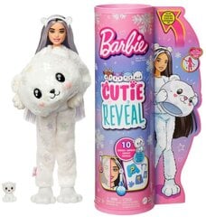 Барби „Cutie Reveal“ мягкий набор белого медведя, серия сияния зимы цена и информация | Игрушки для девочек | pigu.lt
