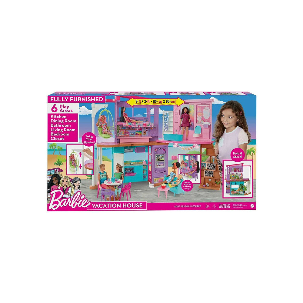 Lėlės Barbie Malibu namas цена и информация | Žaislai mergaitėms | pigu.lt