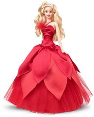 Kolekcinė lėlė Barbie Holiday raudona suknele 2022 kaina ir informacija | Žaislai mergaitėms | pigu.lt