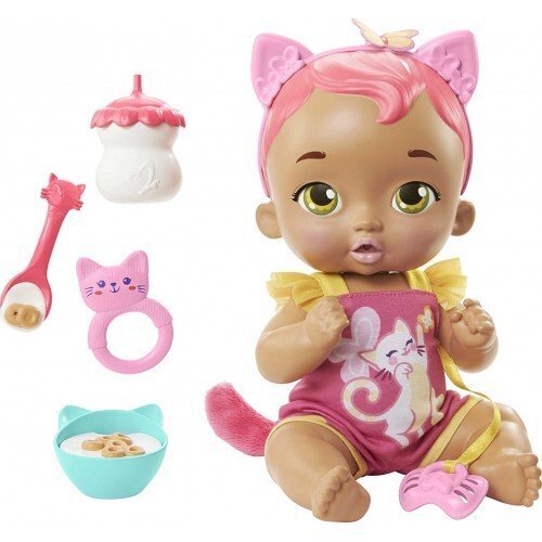 Lėlė mažylis katinėlis My Garden Baby Snack & Snuggle, oranžinė kaina ir informacija | Žaislai mergaitėms | pigu.lt