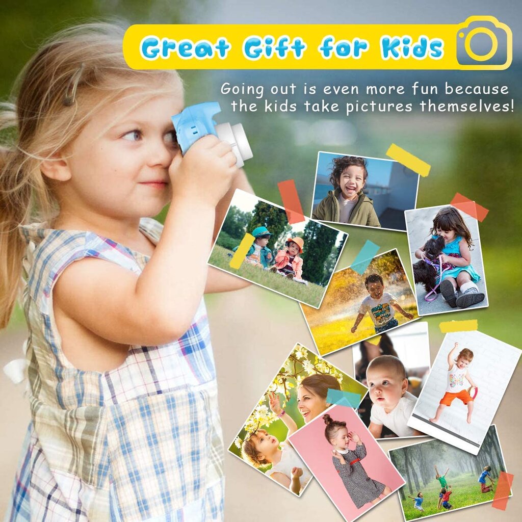 Fotoaparatas vaikui su atminties kortele 8 GB, 5 žaidimai, žydra spalva цена и информация | Lavinamieji žaislai | pigu.lt