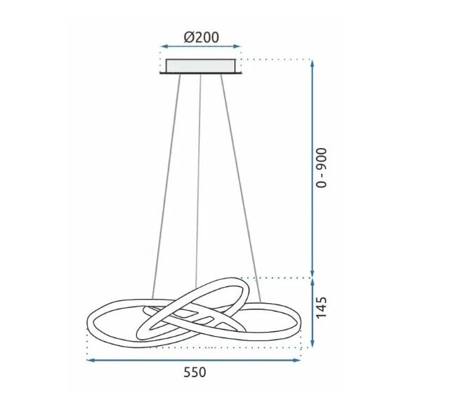 Pakabinamas lubinis šviestuvas LED APP395-CP Black + nuotolinio valdymo pultas kaina ir informacija | Pakabinami šviestuvai | pigu.lt