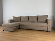 Kampinė sofa-lova Lugan, ruda kaina ir informacija | Minkšti kampai | pigu.lt