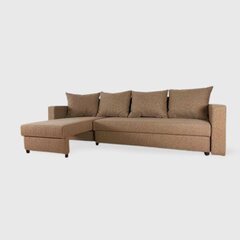 Kampinė sofa-lova Lugan, ruda kaina ir informacija | Minkšti kampai | pigu.lt