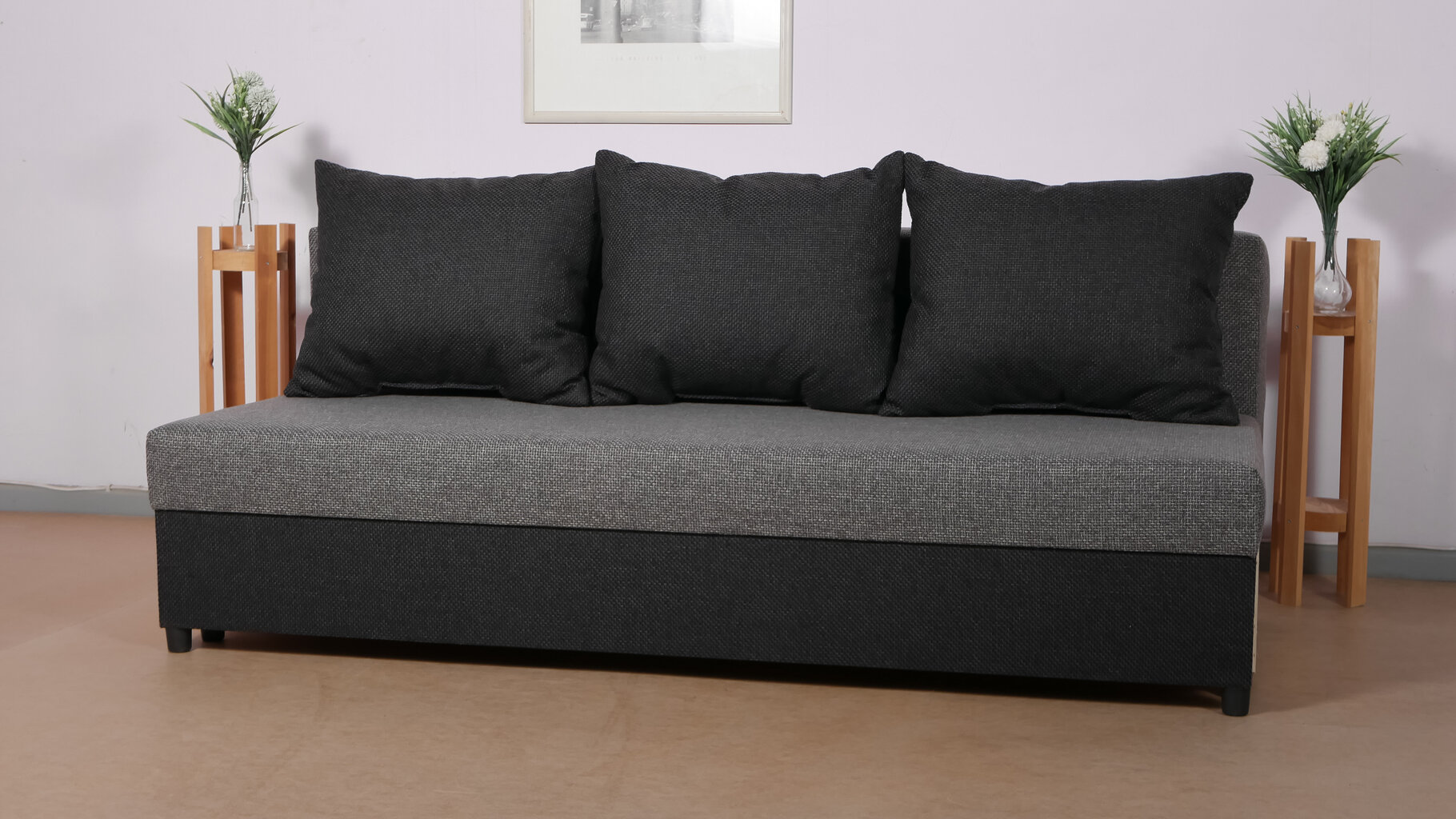 Sofa-lova Mini, kombinuota pilka kaina ir informacija | Vaikiškos lovos | pigu.lt