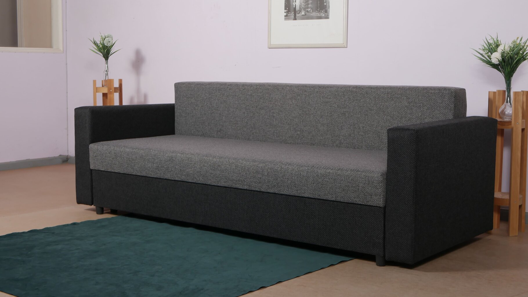 Sofa-lova Vuran, kombinuota pilka цена и информация | Sofos | pigu.lt