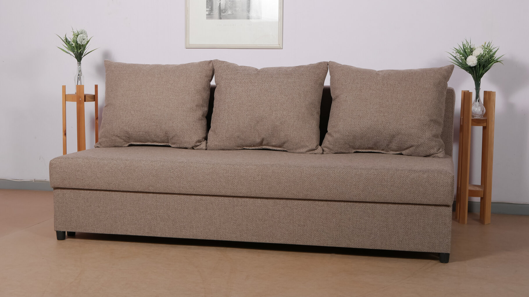 Sofa lova Mini, smėlio spalvos kaina ir informacija | Sofos | pigu.lt