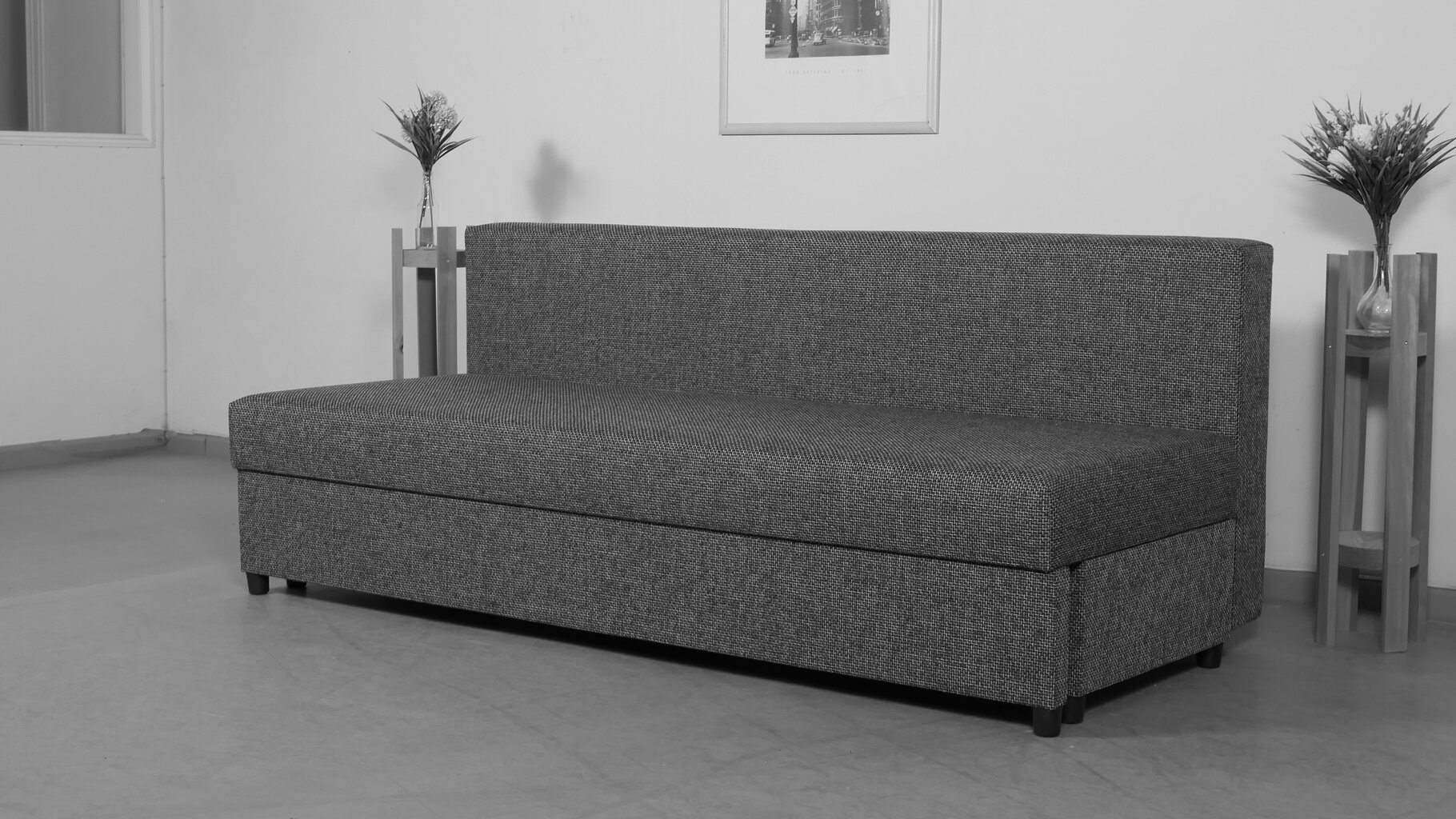 Sofa lova Mini, juoda kaina ir informacija | Sofos | pigu.lt