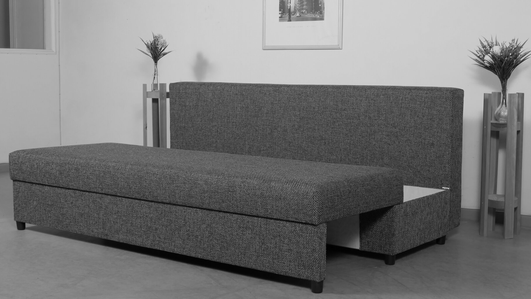 Sofa lova Mini, juoda kaina ir informacija | Sofos | pigu.lt