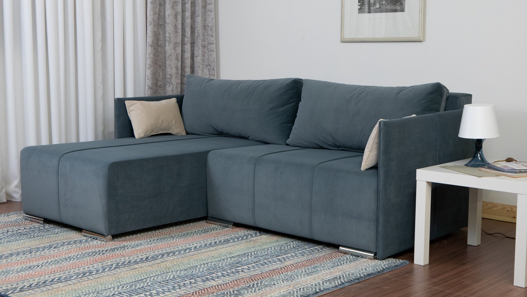 Kampinė sofa-lova Deka-S, pilka цена и информация | Minkšti kampai | pigu.lt