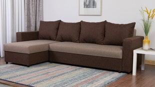 Kampinė sofa-lova Lugan Plus, šviesiai rudos/ smėlio spalvos kaina ir informacija | Minkšti kampai | pigu.lt