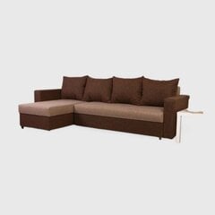Kampinė sofa-lova Lugan Plus, šviesiai rudos/ smėlio spalvos kaina ir informacija | Minkšti kampai | pigu.lt