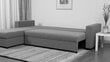 Kampinė sofa-lova Lugan, juodos spalvos kaina ir informacija | Minkšti kampai | pigu.lt