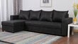 Kampinė sofa-lova Lugan, juodos spalvos цена и информация | Minkšti kampai | pigu.lt