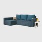 Kampinė sofa - lova Megan, mėlynos spalvos kaina ir informacija | Minkšti kampai | pigu.lt