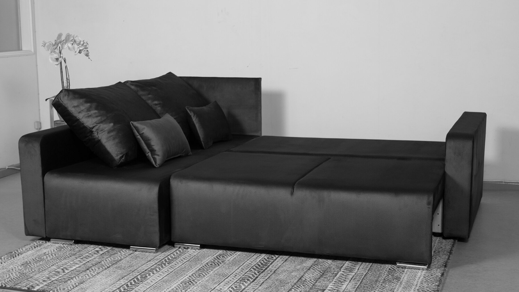 Kampinė sofa - lova Megan, klasikinė pilka spalva kaina ir informacija | Minkšti kampai | pigu.lt