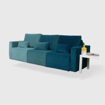 Transformeris Modul 2400: modulinė sofa - lova - kampinė sofa, mėlyna kombinuota spalva kaina ir informacija | Sofos | pigu.lt