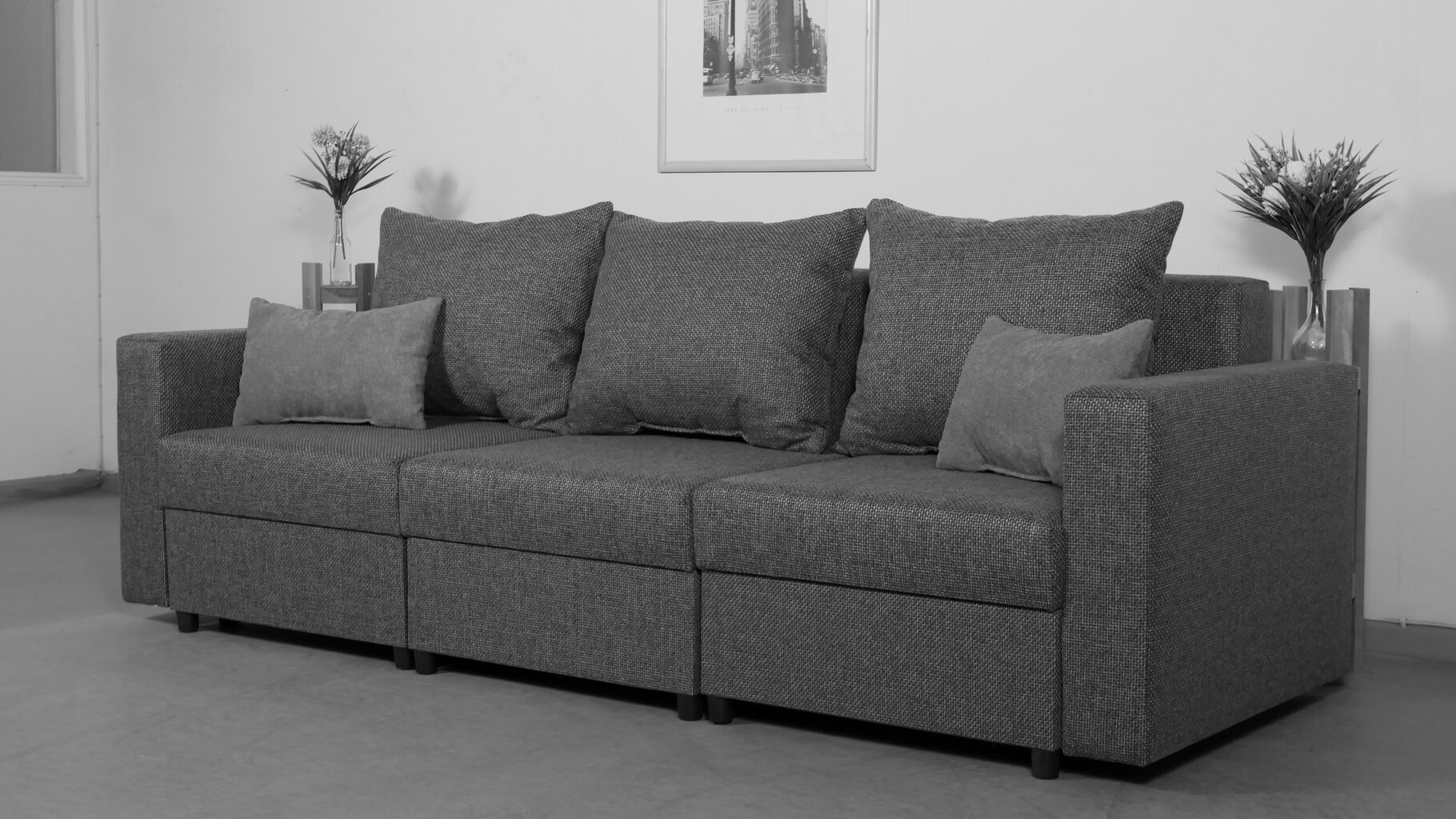 Transformeris Modul 2400: modulinė sofa - lova - kampinė sofa, mėlyna kombinuota spalva kaina ir informacija | Sofos | pigu.lt