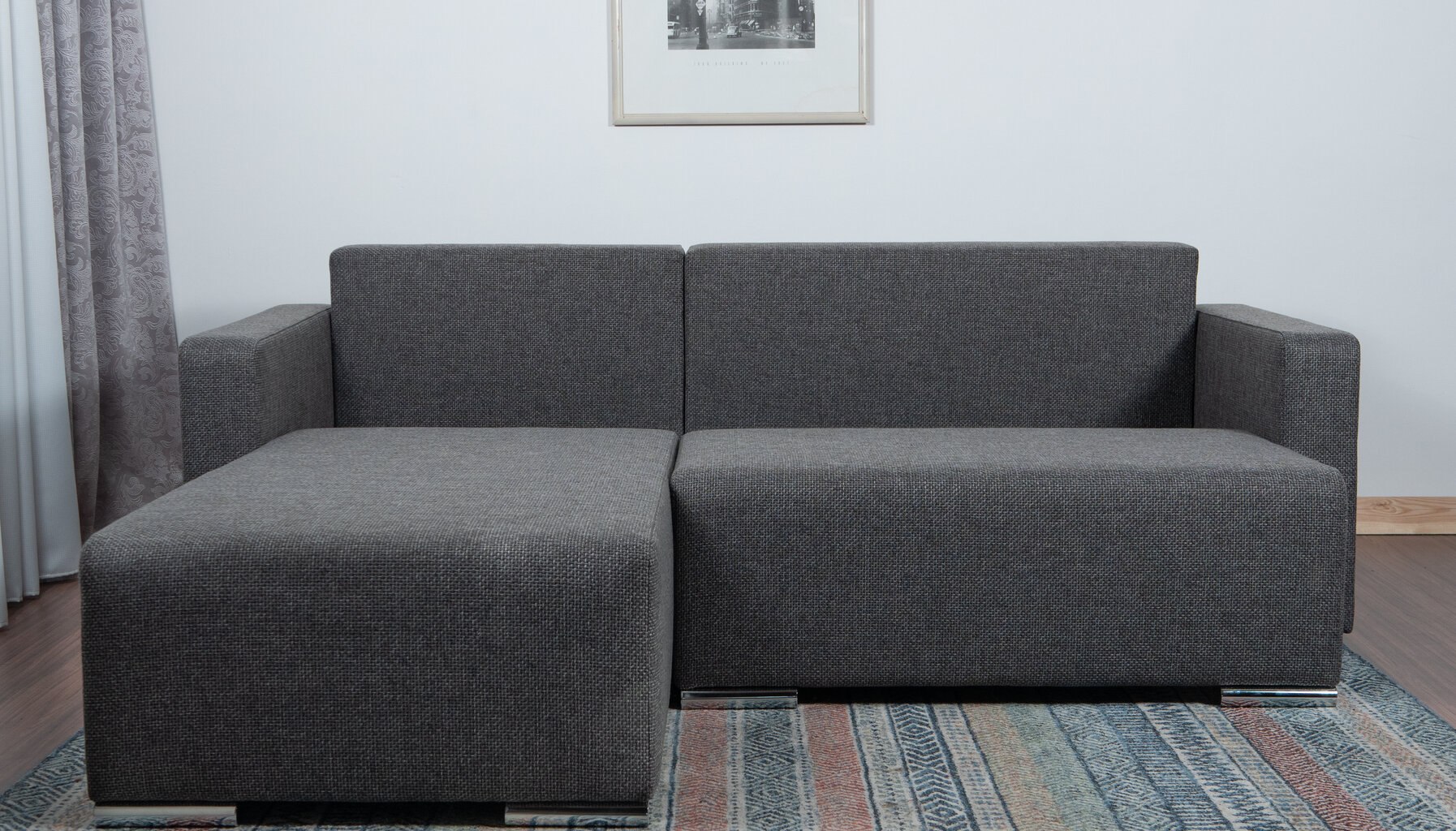 Kampinė sofa-lova Deka-S+, pilka kaina ir informacija | Minkšti kampai | pigu.lt