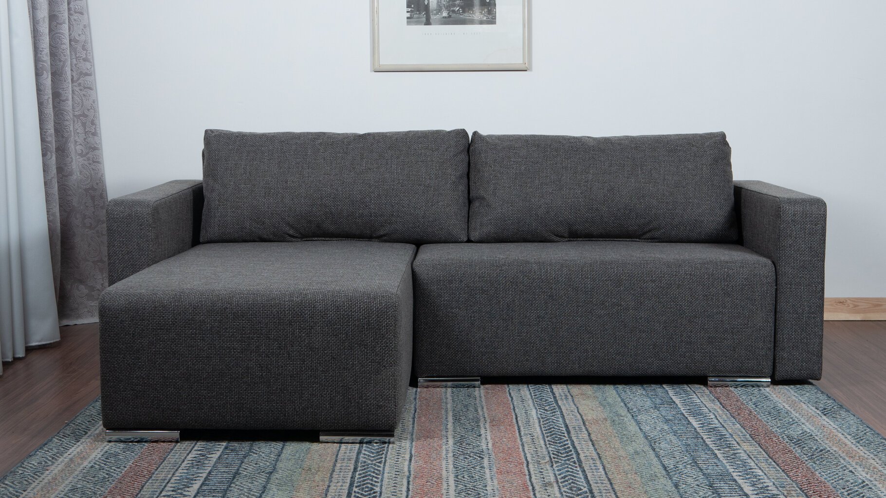 Kampinė sofa-lova Deka-S+, pilka kaina | pigu.lt