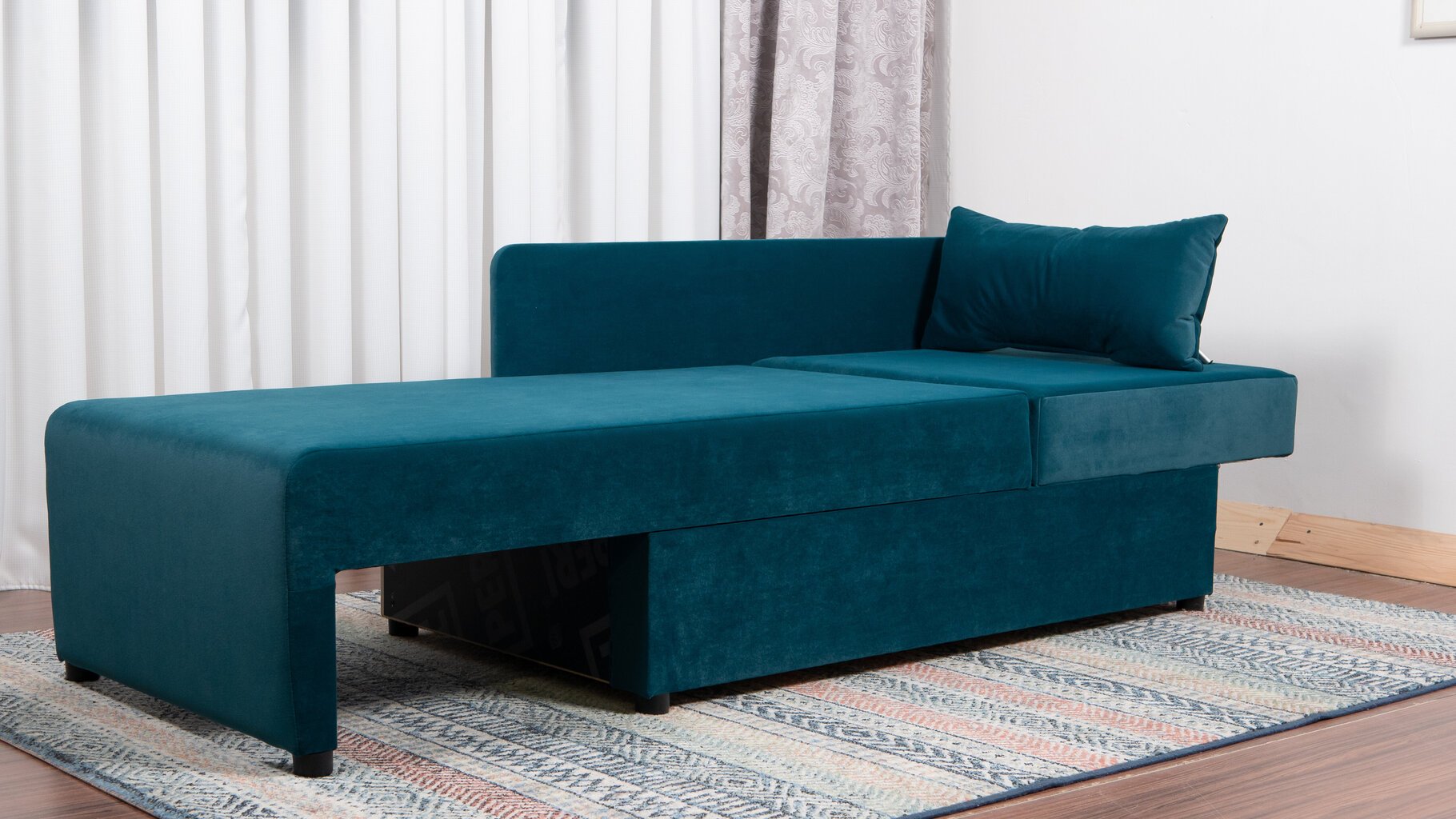 Sofa-lova Villi, mėlynos-tamsaus akvamarino spalvos kaina ir informacija | Sofos | pigu.lt
