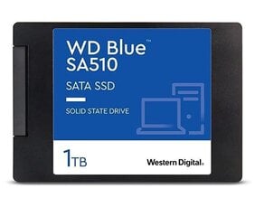 SSD diskas|WESTERN DIGITAL|Mėlynasis SA510|1TB|SATA 3.0|Įrašymo sparta 510 MBajtų per sek.|skaitymo sparta 560 MBajtų per sek.|2,5"|TBW 400 TB|MTBF 17 kaina ir informacija | Vidiniai kietieji diskai (HDD, SSD, Hybrid) | pigu.lt