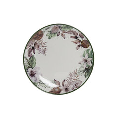 Плоская тарелка DKD Home Decor Цветы Фарфор (19 x 19 x 2 cm) цена и информация | Посуда, тарелки, обеденные сервизы | pigu.lt