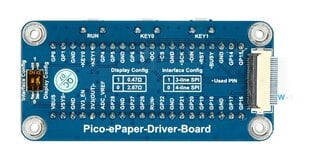 E-paper E-Ink 2.9” 296x128px lankstus ekrano priedėlis, skirtas Raspberry Pi Pico - juodas/baltas - Waveshare 20125 kaina ir informacija | Atviro kodo elektronika | pigu.lt