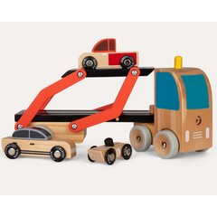 Деревянный грузовик с машинками цена и информация | Игрушки для мальчиков | pigu.lt