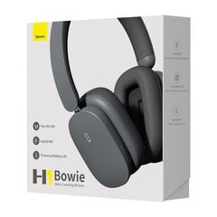 Беспроводные наушники Baseus Bowie H1 Bluetooth 5.2 ANC NGTW230013, серый цена и информация | Теплая повязка на уши, черная | pigu.lt