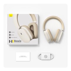 Беспроводные наушники Baseus Bowie H1 Bluetooth 5.2 ANC NGTW230013, серый цена и информация | Теплая повязка на уши, черная | pigu.lt