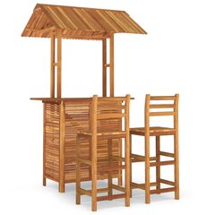 Sodo baro baldų komplektas, 3 dalių, akacijos medienos masyvas kaina ir informacija | Lauko baldų komplektai | pigu.lt