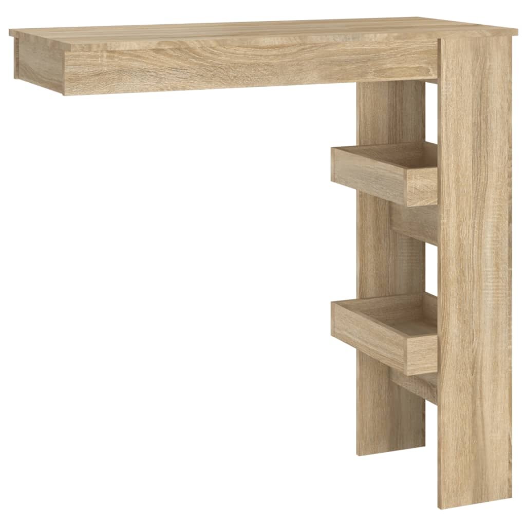 Sieninis baro staliukas, ąžuolo, 102x45x103,5cm, mediena kaina ir informacija | Virtuvės ir valgomojo stalai, staliukai | pigu.lt