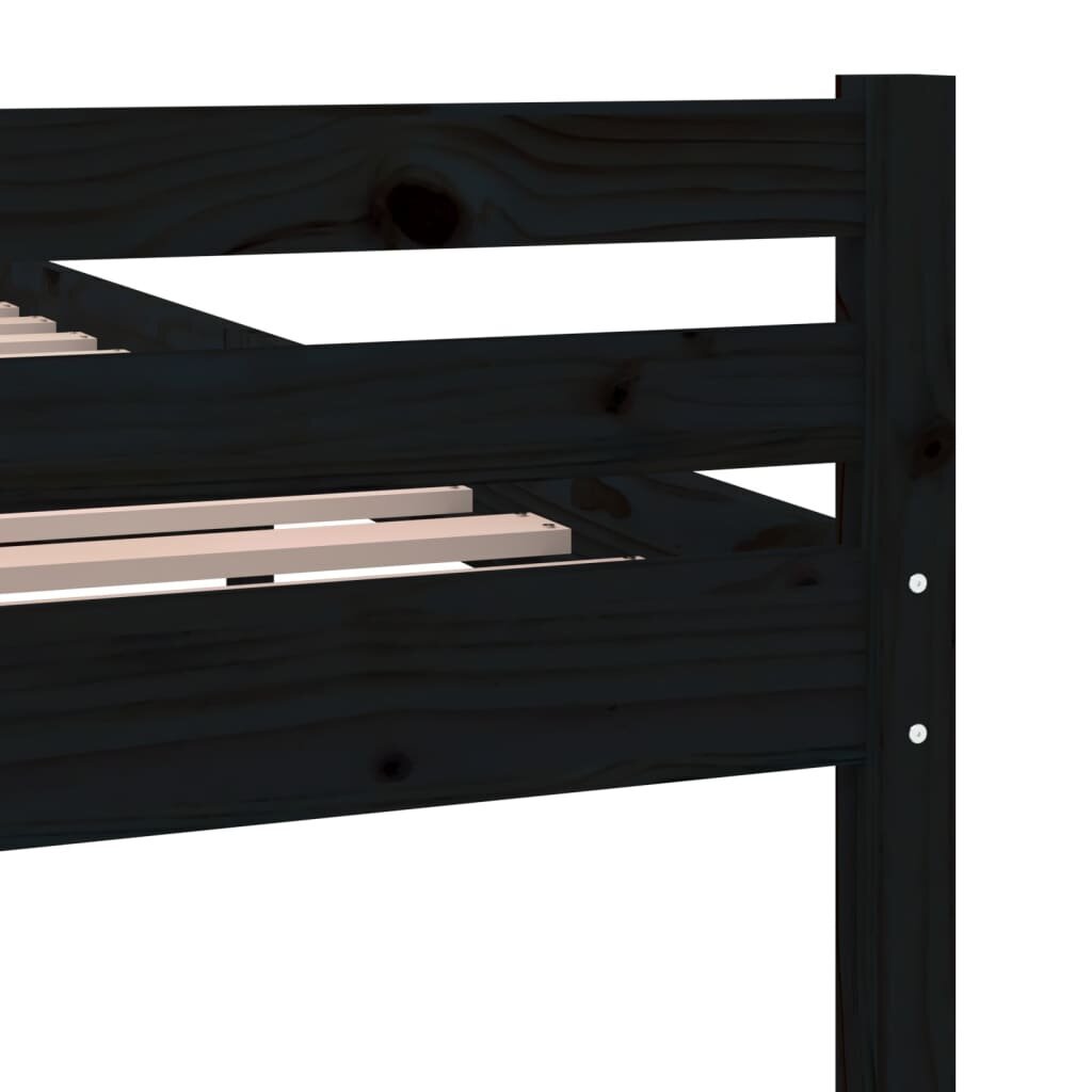 Lovos rėmas vidaXL, juodos spalvos, 200x200cm, medienos masyvas kaina ir informacija | Lovos | pigu.lt
