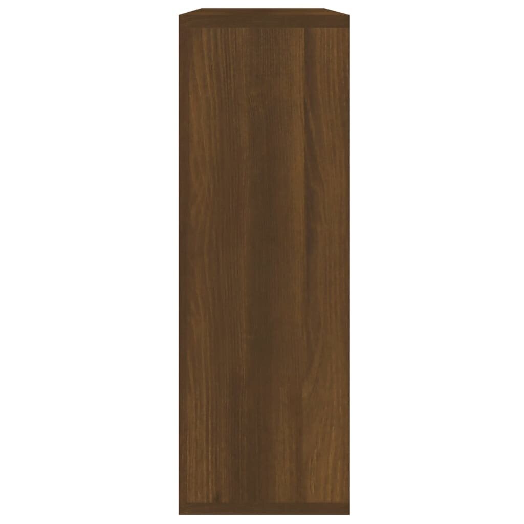 Sieninė lentyna, ruda ąžuolo, 104x20x58,5cm, apdirbta mediena kaina ir informacija | Lentynos | pigu.lt