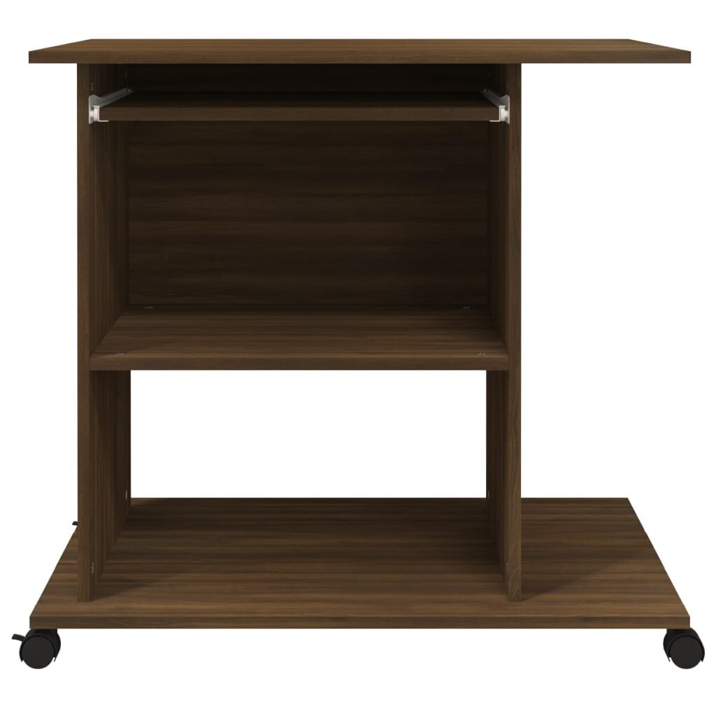 Kompiuterio stalas, rudos ąžuolo spalvos, 80x50x75cm, mediena kaina ir informacija | Kompiuteriniai, rašomieji stalai | pigu.lt
