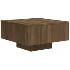 Kavos staliukas, rudas ąžuolo, 60x60x31,5cm, apdirbta mediena kaina ir informacija | Kavos staliukai | pigu.lt
