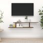 Sieninė TV lentyna, ruda ąžuolo, 125x18x23cm, apdirbta mediena kaina ir informacija | Lentynos | pigu.lt