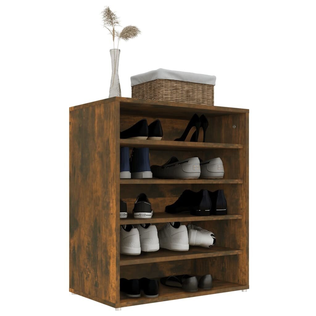 Spintelė batams, dūminio ąžuolo, 60x35x70cm, apdirbta mediena kaina ir informacija | Batų spintelės, lentynos ir suolai | pigu.lt